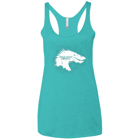 T-Shirts Tahiti Blue / X-Small Desolation is Coming white Women's Triblend Racerback Tank