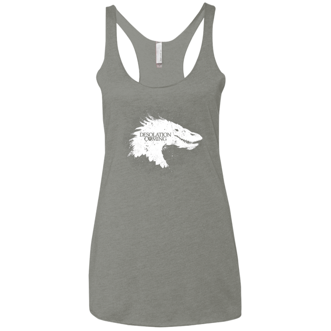 T-Shirts Venetian Grey / X-Small Desolation is Coming white Women's Triblend Racerback Tank