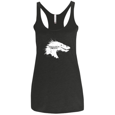 T-Shirts Vintage Black / X-Small Desolation is Coming white Women's Triblend Racerback Tank