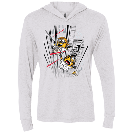 T-Shirts Heather White / X-Small Despicable Escape Triblend Long Sleeve Hoodie Tee