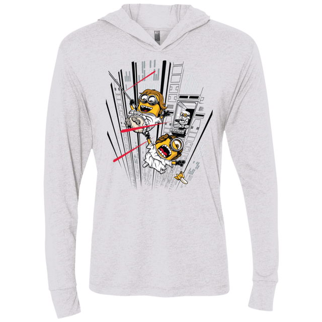 T-Shirts Heather White / X-Small Despicable Escape Triblend Long Sleeve Hoodie Tee