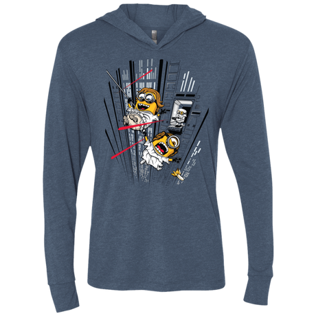 T-Shirts Indigo / X-Small Despicable Escape Triblend Long Sleeve Hoodie Tee