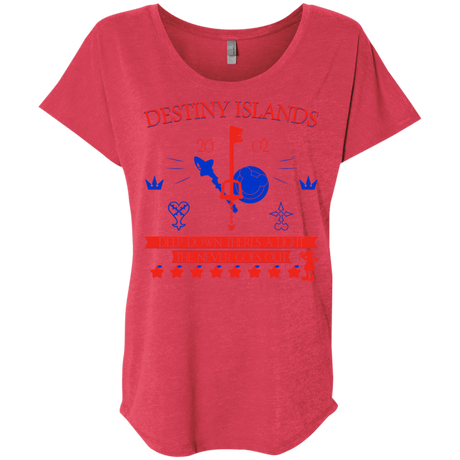 T-Shirts Vintage Red / X-Small Destiny Island Triblend Dolman Sleeve