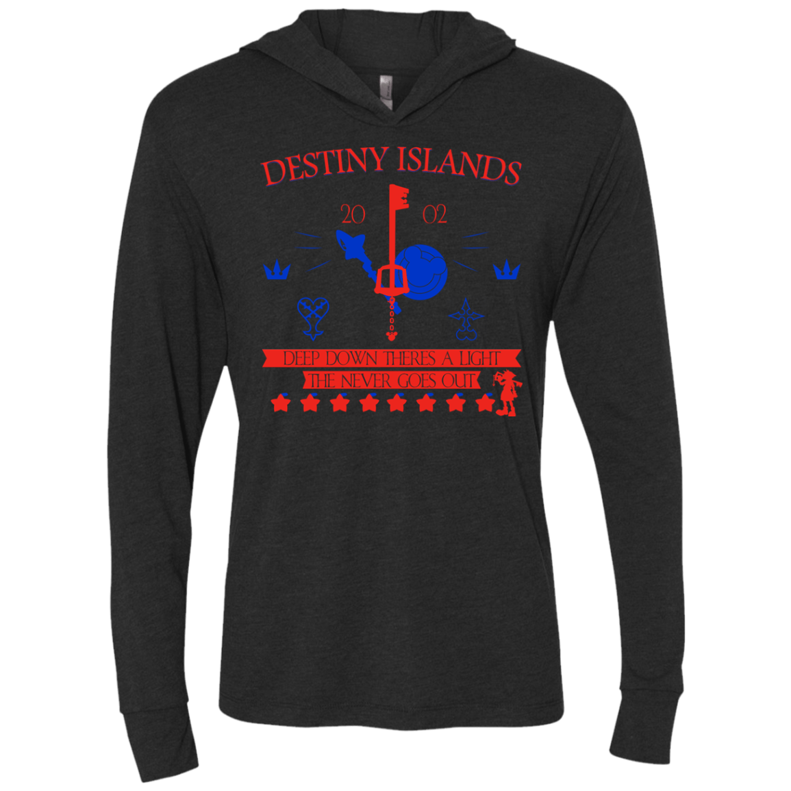T-Shirts Vintage Black / X-Small Destiny Island Triblend Long Sleeve Hoodie Tee