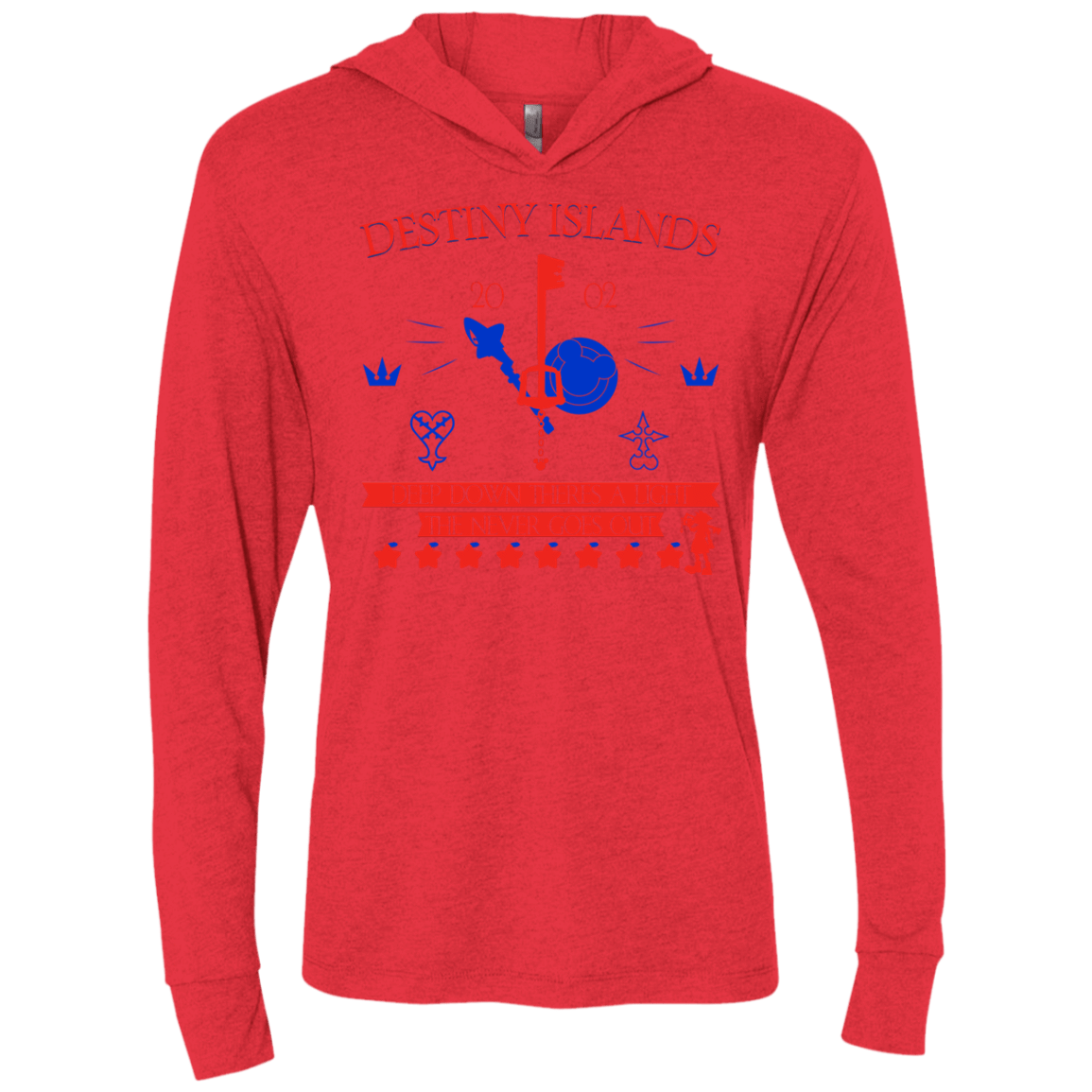 T-Shirts Vintage Red / X-Small Destiny Island Triblend Long Sleeve Hoodie Tee