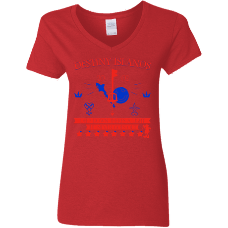 T-Shirts Red / S Destiny Island Women's V-Neck T-Shirt