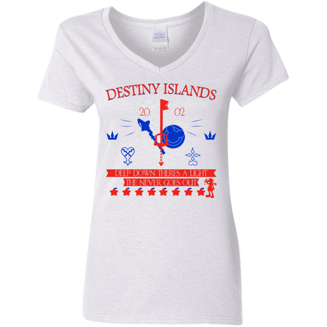 T-Shirts White / S Destiny Island Women's V-Neck T-Shirt