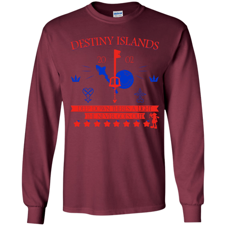 T-Shirts Maroon / YS Destiny Island Youth Long Sleeve T-Shirt