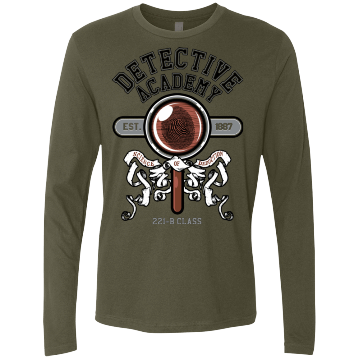 T-Shirts Military Green / Small Detective Academy Men's Premium Long Sleeve