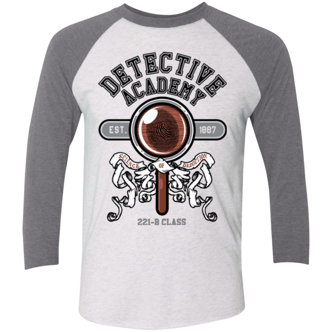 T-Shirts Heather White/Premium Heather / X-Small Detective Academy Men's Triblend 3/4 Sleeve
