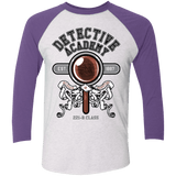 T-Shirts Heather White/Purple Rush / X-Small Detective Academy Men's Triblend 3/4 Sleeve