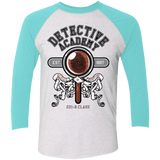 T-Shirts Heather White/Tahiti Blue / X-Small Detective Academy Men's Triblend 3/4 Sleeve