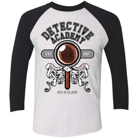 T-Shirts Heather White/Vintage Black / X-Small Detective Academy Men's Triblend 3/4 Sleeve