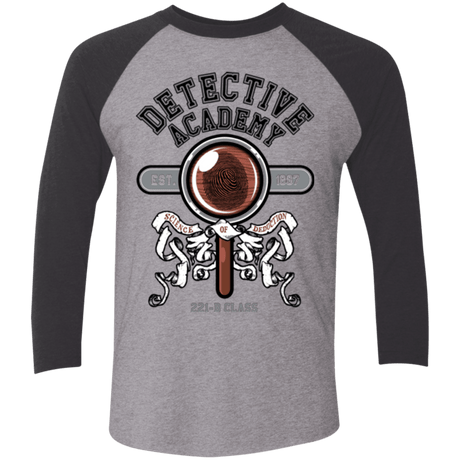 T-Shirts Premium Heather/ Vintage Black / X-Small Detective Academy Men's Triblend 3/4 Sleeve