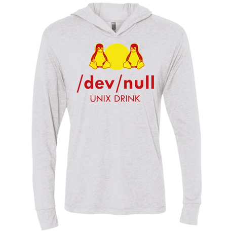 T-Shirts Heather White / X-Small Dev null Triblend Long Sleeve Hoodie Tee