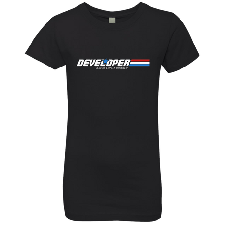 T-Shirts Black / YXS Developer - A Real Coffee Drinker Girls Premium T-Shirt