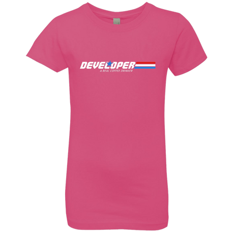 T-Shirts Hot Pink / YXS Developer - A Real Coffee Drinker Girls Premium T-Shirt