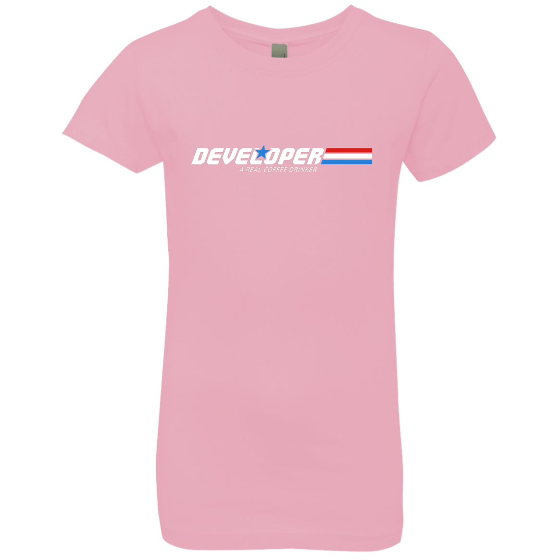 T-Shirts Light Pink / YXS Developer - A Real Coffee Drinker Girls Premium T-Shirt