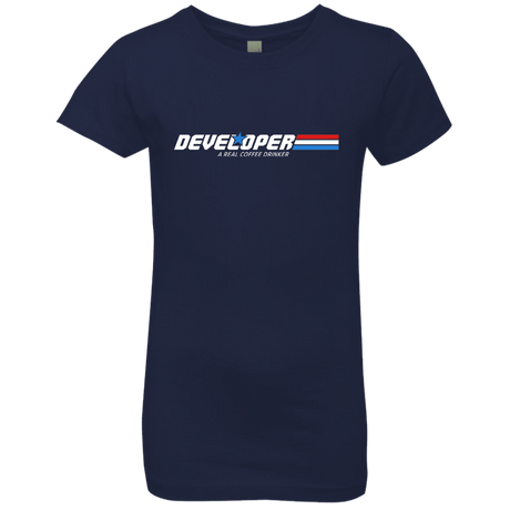 T-Shirts Midnight Navy / YXS Developer - A Real Coffee Drinker Girls Premium T-Shirt