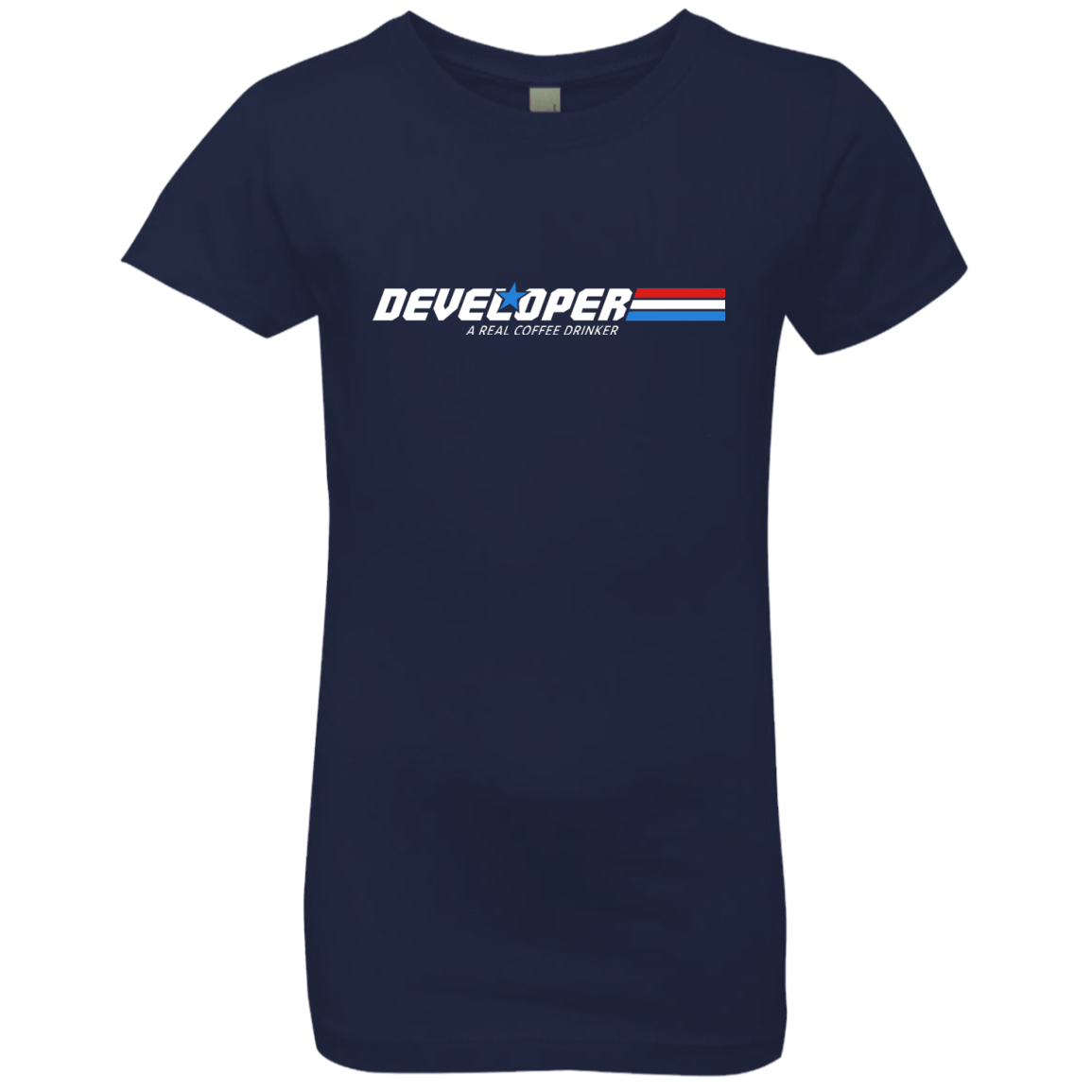 T-Shirts Midnight Navy / YXS Developer - A Real Coffee Drinker Girls Premium T-Shirt