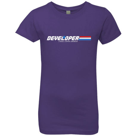 T-Shirts Purple Rush / YXS Developer - A Real Coffee Drinker Girls Premium T-Shirt