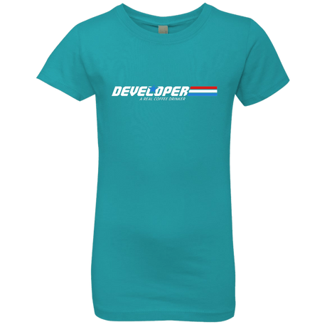 T-Shirts Tahiti Blue / YXS Developer - A Real Coffee Drinker Girls Premium T-Shirt