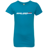 T-Shirts Turquoise / YXS Developer - A Real Coffee Drinker Girls Premium T-Shirt