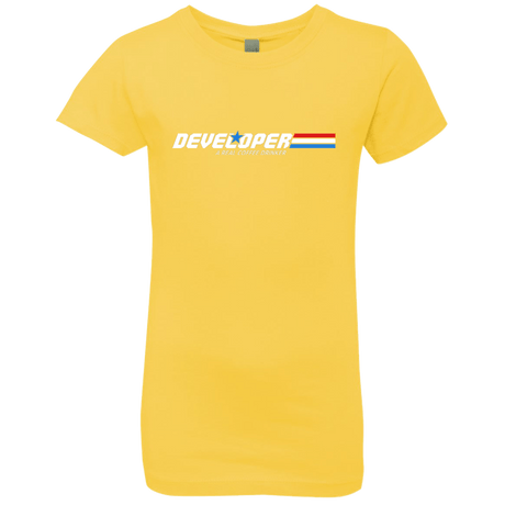 T-Shirts Vibrant Yellow / YXS Developer - A Real Coffee Drinker Girls Premium T-Shirt