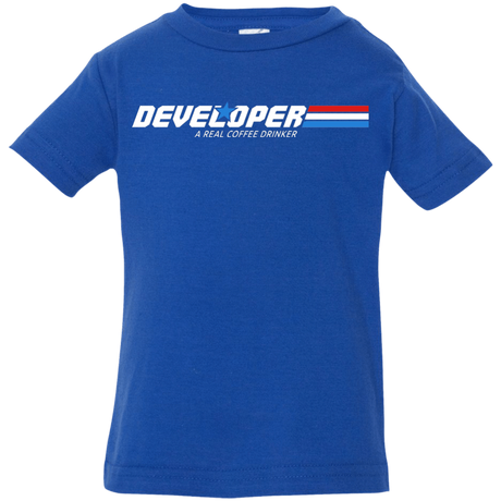T-Shirts Royal / 6 Months Developer - A Real Coffee Drinker Infant Premium T-Shirt