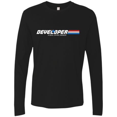 T-Shirts Black / Small Developer - A Real Coffee Drinker Men's Premium Long Sleeve