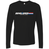 T-Shirts Black / Small Developer - A Real Coffee Drinker Men's Premium Long Sleeve