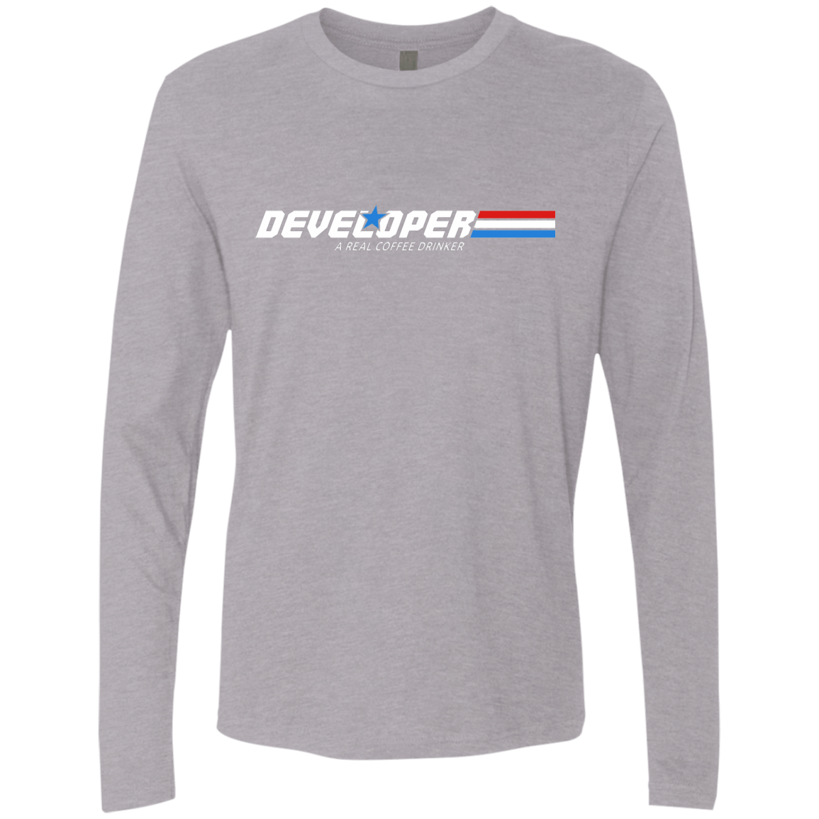 T-Shirts Heather Grey / Small Developer - A Real Coffee Drinker Men's Premium Long Sleeve