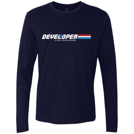 T-Shirts Midnight Navy / Small Developer - A Real Coffee Drinker Men's Premium Long Sleeve
