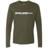 T-Shirts Military Green / Small Developer - A Real Coffee Drinker Men's Premium Long Sleeve