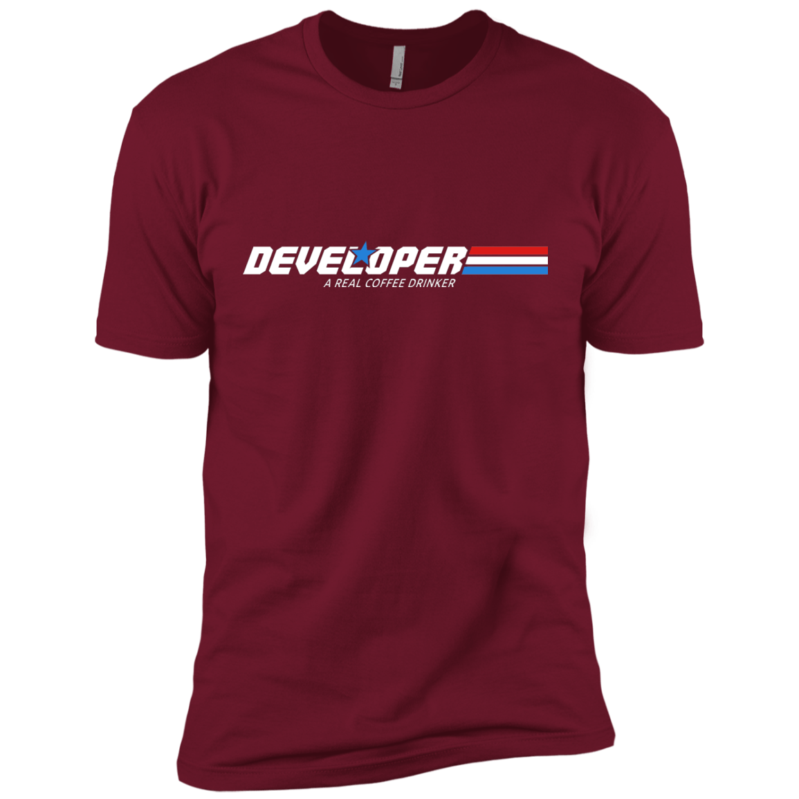 T-Shirts Cardinal / X-Small Developer - A Real Coffee Drinker Men's Premium T-Shirt