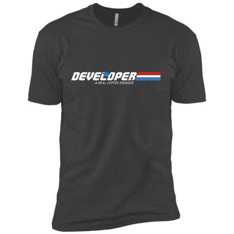 T-Shirts Heavy Metal / X-Small Developer - A Real Coffee Drinker Men's Premium T-Shirt