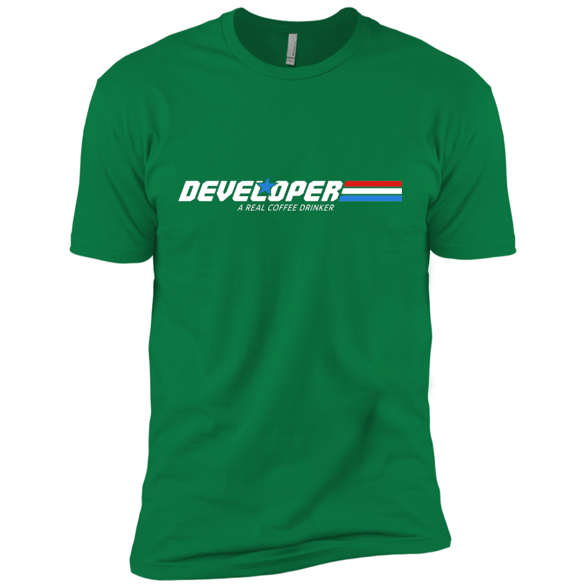 T-Shirts Kelly Green / X-Small Developer - A Real Coffee Drinker Men's Premium T-Shirt