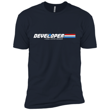 T-Shirts Midnight Navy / X-Small Developer - A Real Coffee Drinker Men's Premium T-Shirt