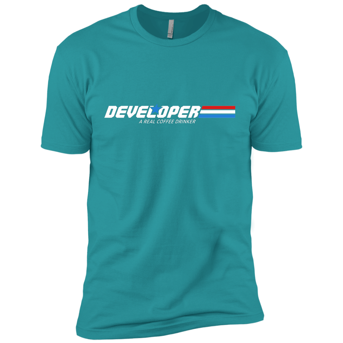 T-Shirts Tahiti Blue / X-Small Developer - A Real Coffee Drinker Men's Premium T-Shirt