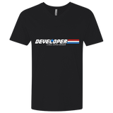 T-Shirts Black / X-Small Developer - A Real Coffee Drinker Men's Premium V-Neck