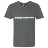 T-Shirts Heavy Metal / X-Small Developer - A Real Coffee Drinker Men's Premium V-Neck