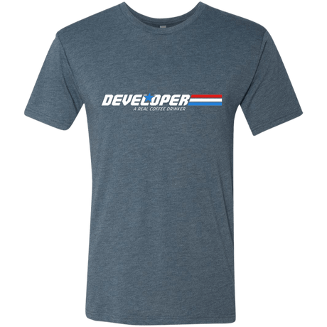 T-Shirts Indigo / Small Developer - A Real Coffee Drinker Men's Triblend T-Shirt
