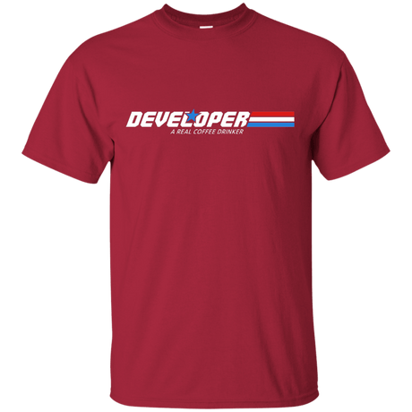 T-Shirts Cardinal / Small Developer - A Real Coffee Drinker T-Shirt