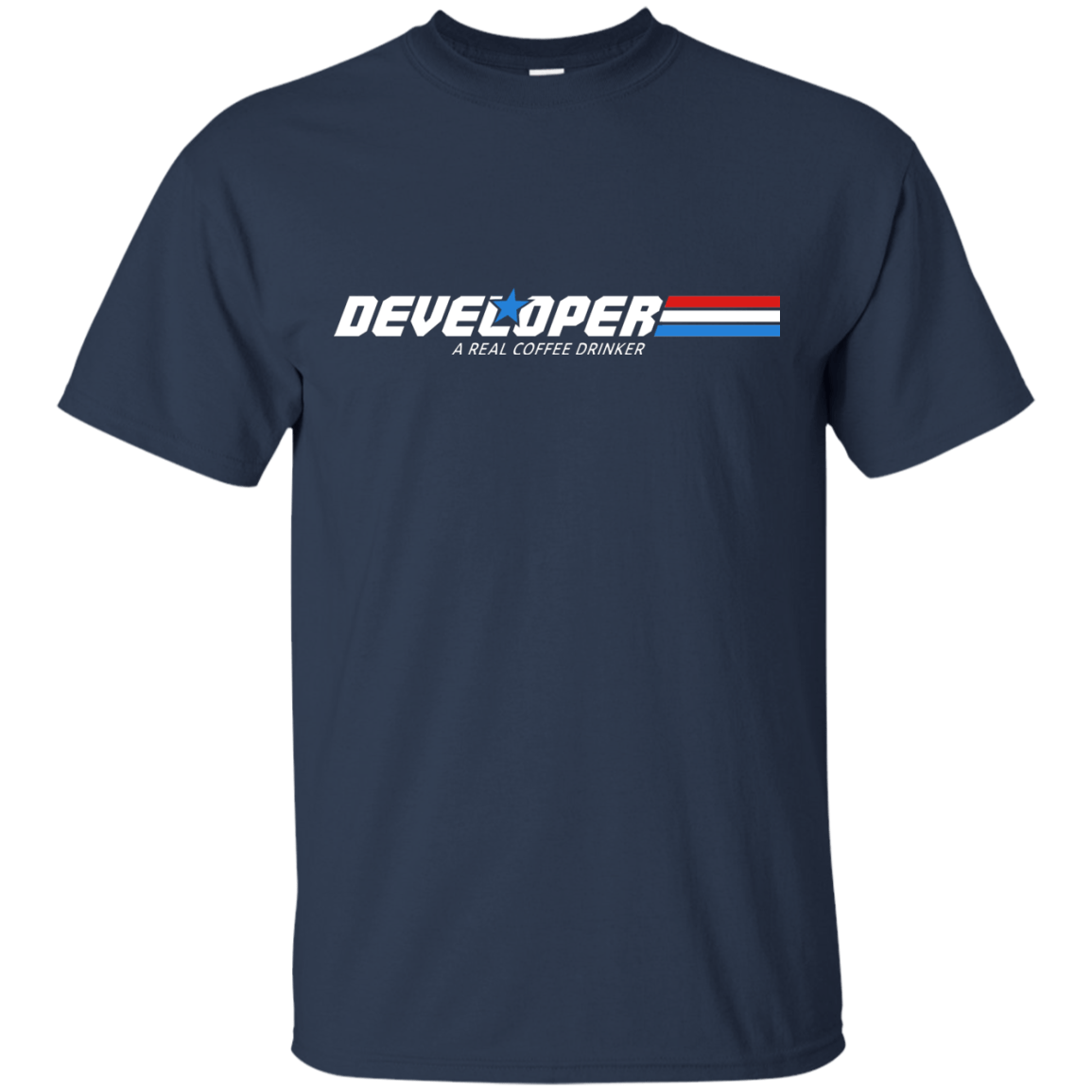 T-Shirts Navy / Small Developer - A Real Coffee Drinker T-Shirt