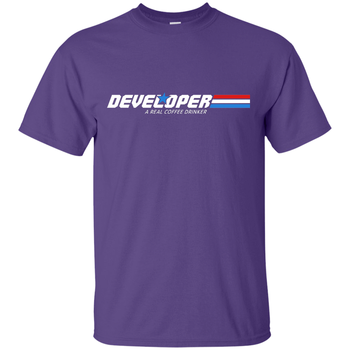 T-Shirts Purple / Small Developer - A Real Coffee Drinker T-Shirt