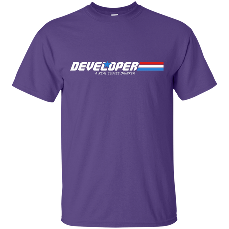 T-Shirts Purple / Small Developer - A Real Coffee Drinker T-Shirt