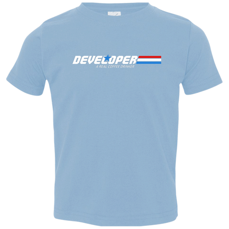 T-Shirts Light Blue / 2T Developer - A Real Coffee Drinker Toddler Premium T-Shirt