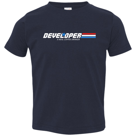 T-Shirts Navy / 2T Developer - A Real Coffee Drinker Toddler Premium T-Shirt
