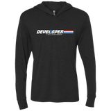 T-Shirts Vintage Black / X-Small Developer - A Real Coffee Drinker Triblend Long Sleeve Hoodie Tee