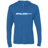 T-Shirts Vintage Royal / X-Small Developer - A Real Coffee Drinker Triblend Long Sleeve Hoodie Tee